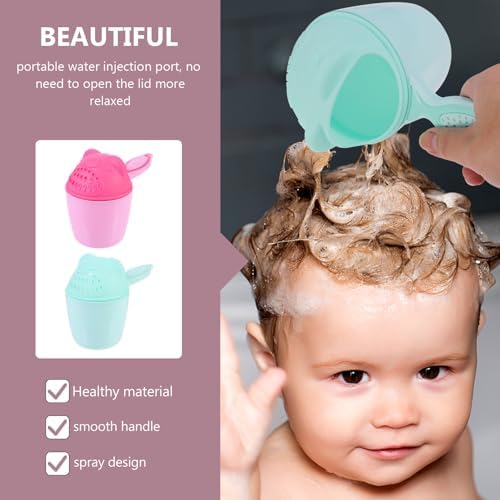 2pcs Cartoon Bear Baby Shampoo Rinse Cup with Comfortable Grip - Image 4