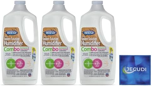 Bacteriostatic Humidifier Water Treatment – Extend Filter Life Eliminate Odors & Prevent Bacterial Growth – Compatible with All Cool Mist & Warm Mist Humidifiers – 32 oz Easy Pour Bottle (3) by JECUDI