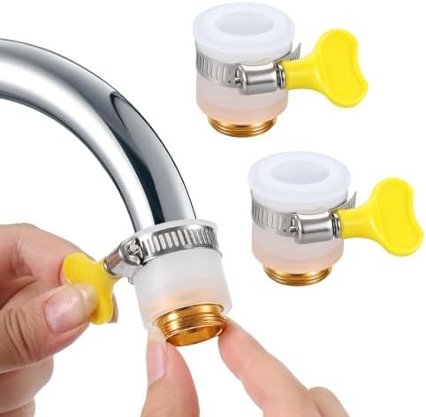 2 Pcs Faucet Hose Adapter, Kitchen Sink Faucet Adapter to Garden Hose Compatible with Multi-Water Filters, with 14-24mm Inner Diameter by Unknown
