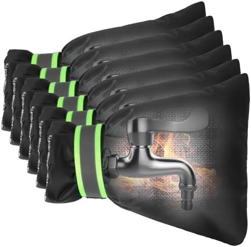 Outdoor Faucet Covers for Winter Freeze Protection, Kanosan 8.3"H X 6.7"W Thickened Reflective Outside Spigots Covers Hose Bib Insulated Sock for Winter Cold Weather, 6 Pack Black by KANOSAN