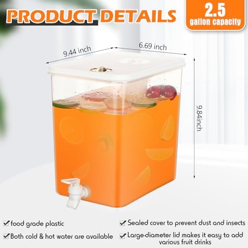 Domensi 2 Pack Drink Dispenser for Fridge with Spigot, 2.5 Gallon - Image 3