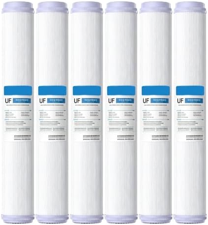 6pcs 20 Inch UF Hollow Fiber Membranes Filter, 0.01 Micrometers High Flow Membrane UF, for Sink Replacement Water Filte by Unknown