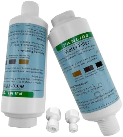 FANLIDE Bidet water filter for electronic bidet seats, Toilet water filter system, compatible with 1/2" 1/4" 3/8" Bidet hose (2 Filters + 2 Adapter) - Image 2