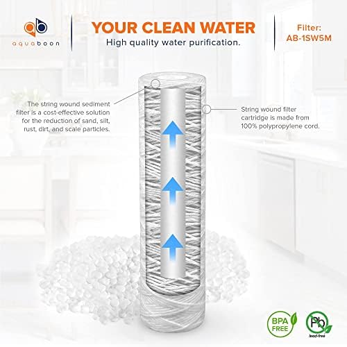 Aquaboon Whole House 5 Micron String Wound Sediment Water Filter 50-Pack - Image 5