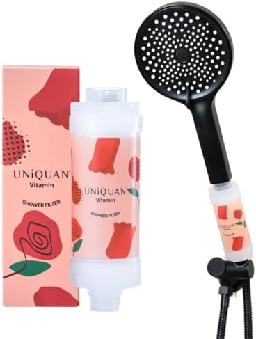 Vitamin C Shower Filter with Aromatherapy, Soften Hard Water, Chlorine & Flouride Removal, Skin & Hair Care, Easy Installation,Universal Fit, Eco-Friendly, Made in Korea (Fire Rose) by UniquanInc