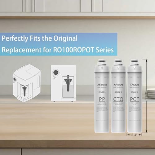 RO100ROPOT Series 1-Year Replacement Filter Cartridge Set Compatible with Bluevua RO100ROPOT, RO100ROPOTUV Series Water Filter, 1-Year Replacement Cartridge, Pack of 3 Filters (1*PP, 1*CTO, 1*PCF) - Image 2