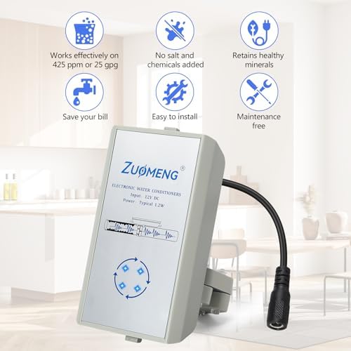 Electronic Water Descaler, Zuomeng Whole House Descaler with High Efficiency in Dissolving Scale for 2000-5000 sq ft Homes, 1.5” Pipes, Water Softener Alternative, No Chemicals, Salt or Filters - Image 2