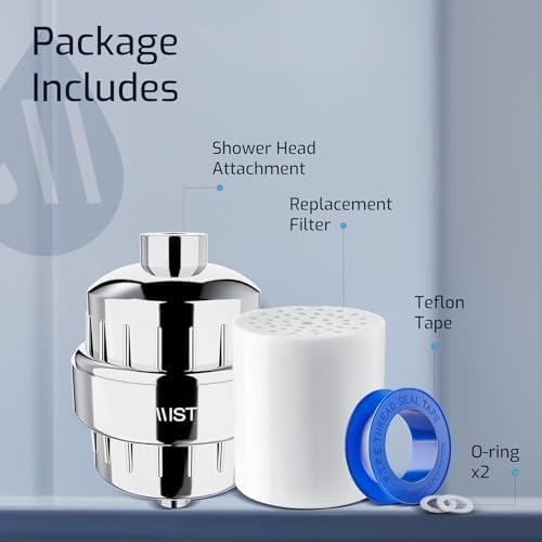 Mist Shower Filter for Hard Water Improves Skin, Hair, and Nails - High Output Shower Head Filter Softens Water and Removes Chlorine and Heavy Metals, Matte Black - Image 2