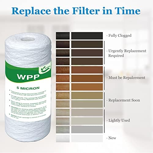 10" x 4.5" String Wound Sediment Filter, 5 Micron, 4-Pack - Image 6