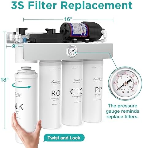 SimPure T1 Series RO System 6-Month Replacement Water Filter Set, 3 Pack - Image 2