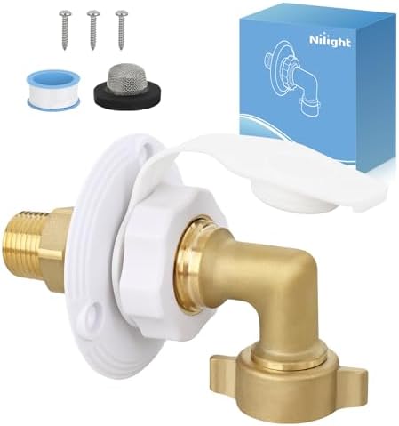 Nilight RV City Water Inlet 1/2" NPT Male to 3/4" GHT Female Check Valve by Nilight