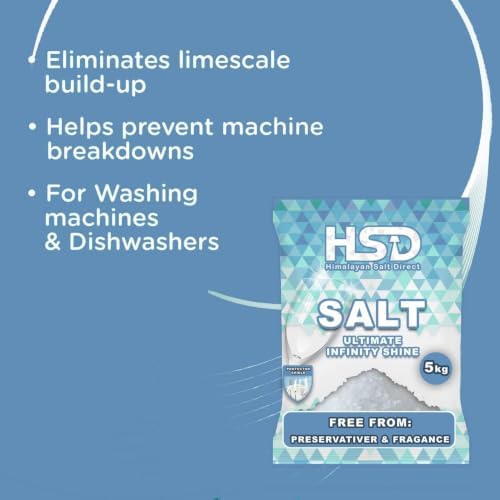 HSD 5lb Dishwasher Salt - 100% Natural Water Softener Salt with Pre-Soaking Action, Hard Water Detergent Boost for Cleaner Dishes & Washer Reactivation - Compatible with Bosch - (2 Pack) - Image 2