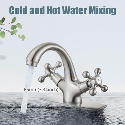 Aolemi Bathroom Sink Faucet 1 Hole or 3 Hole with Drain Brushed Nickel - Image 4