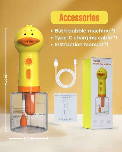 Electric Dog Shampoo Dispenser Dog Shampoo Sprayer Duck Shampoo Foamer for Pet, Foaming Soap Dispenser for Bathtub, Kitchen Sink Cleaning - Image 5