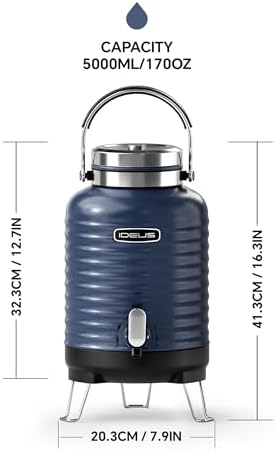 IDEUS Insulated Beverage Dispenser 1.4gal, Drink Container Deep Blue - Image 6