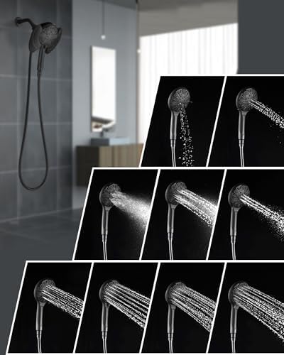 INAVAMZ 2 in 1 Shower Head with Handheld Combo High Pressure Black 2.5 GPM - Image 4
