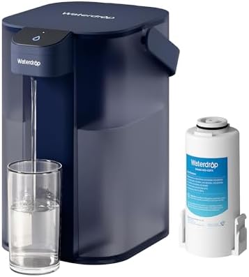 Waterdrop ED61B Rechargeable Water Filter Dispenser, 15-Cup, Blue by Waterdrop