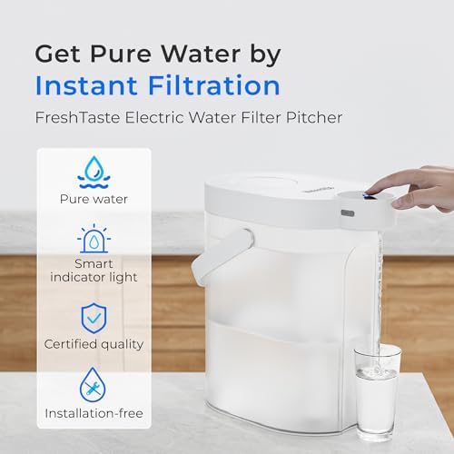 Waterdrop ED06W Electric Water Filter Pitcher with 4 Filters, 17-Cup, White - Image 2