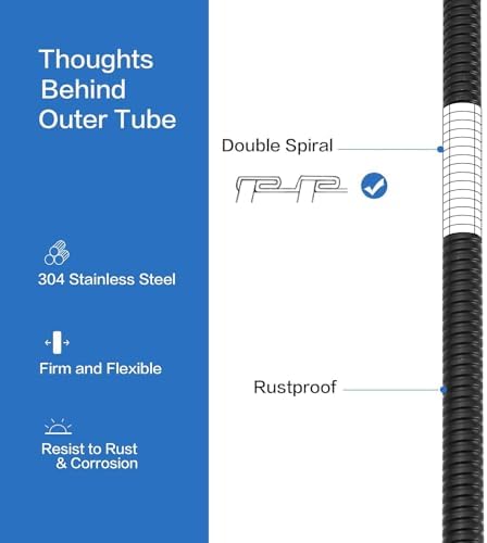 RUMOSE 70 inches Extra Long Shower Hose, Bronze - Image 2