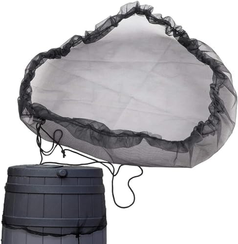 Black Rain Mesh Screen, Rainwater Barrel Debris, Filter for Rain Barrel, Rain Water Collection Bucket Netting Cover with Adjustable Drawstring for Prevents Mosquitoes Leaves Debris Rain Accessories - Image 3