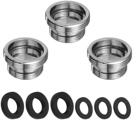 uxcell 3Pcs Faucet Adapter Kit, Male 0.69in to Male 0.85in Kitchen Sink Stainless Steel Tap Aerator Adapter Set to Connect Garden Hose, Water Filter, Standard Hose Diverter by uxcell