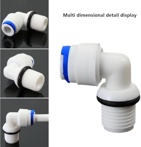 1/4"M to 1/4" Tube Elbow Push-Fit Adapter, 5 Pcs - Image 2