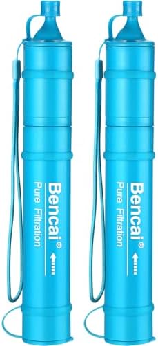 4-Stage 0.1 Micron Ultrafiltration Water Filter Straw | 3-Section Detachable for Easy Backwash | for Outdoor, Survival & Emergency, 2-Pack by Bencai