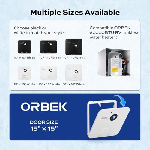 ORBEK 18 x 18 in RV Water Heater Door & Flange, White - Image 2