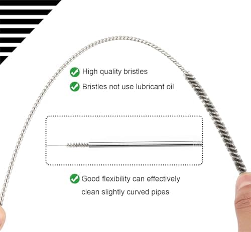 12 Inch Pipe Cleaning Brush Set with Stainless Steel Bristles, Steel Wire Tube Brush Kit for Auto Parts Polishing, Machining, Bottles, Tubes, Etc.（50mm-4pcs） - Image 4