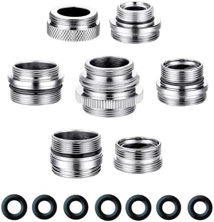 7 Piece Faucet Adapter Kits, Kitchen Brass Male & Female Aerator Adapters for Water Filter, Standard Hose，Garden Hose via Diverter by Tezuyok