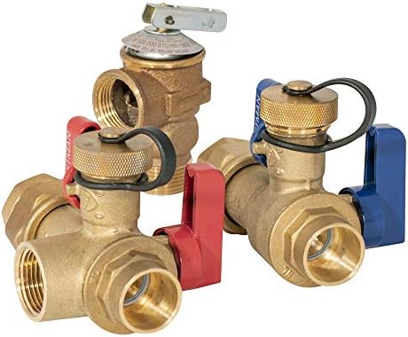 Eastman Tankless Water Heater Service Valve Kit, 3/4 Inch FNPT Union x 3/4 Inch Sweat Service Valves, Brass Plumbing Fitting, 60205 by Eastman