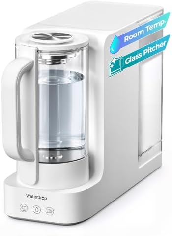 Waterdrop C2S Countertop RO Filtration System, 40oz Autofill Glass Pitcher by Waterdrop