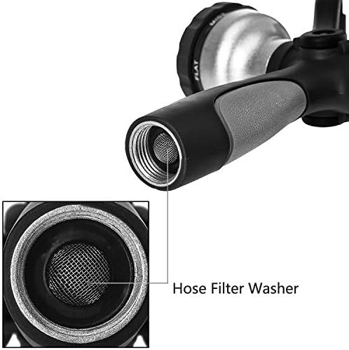 GREEN MOUNT Garden Hose Nozzle with Quick Connect Set - Zinc Alloy High Pressure Sprayer, Fireman Style Handle for Car Wash & Plant Watering，Black-grey - Image 5