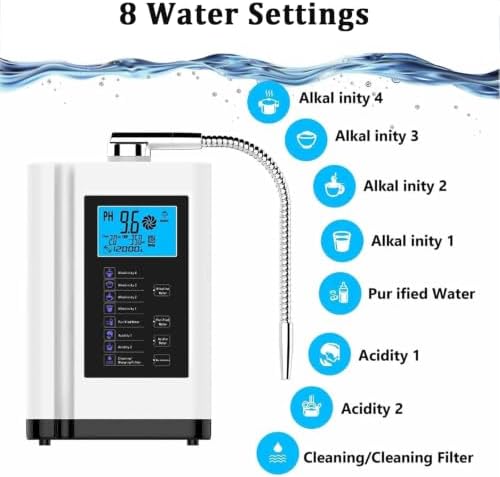 Alkaline Water Ionizer Machine Ag7.0 Silver,Ph 3.5–10.5, 7 Settings White - Image 3