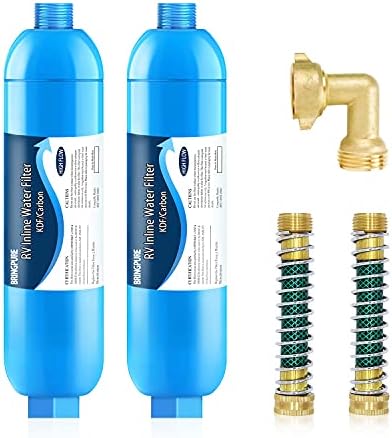 Bringpure RV Water Filter with 90 Degree Elbow and Flexible Hose Protector by Bringpure