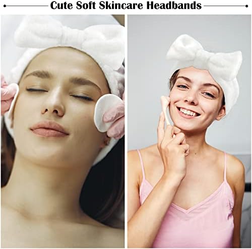 Ondder Spa Headband for Washing Face 8 Pack White Skincare Makeup Headbands - Image 3