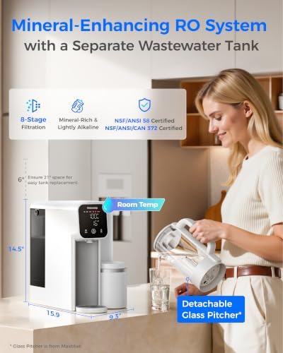 Waterdrop M6SL Mineral Reverse Osmosis Water Filter Countertop, Room-Temp - Image 2