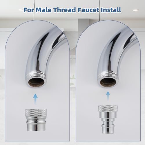 2PCS Portable Dishwasher Faucet Adapter, Metal Made, Chrome - Image 5