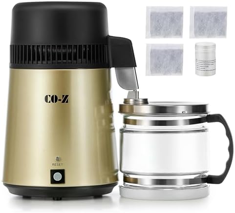 CO-Z Water Distiller, Stainless Steel Distilling Pure Water Machine for Home Countertop Table Desktop, 4L Distilled Water Making Machine, 4 Liter Water Purifier to Make Clean Water for Home by CO-Z
