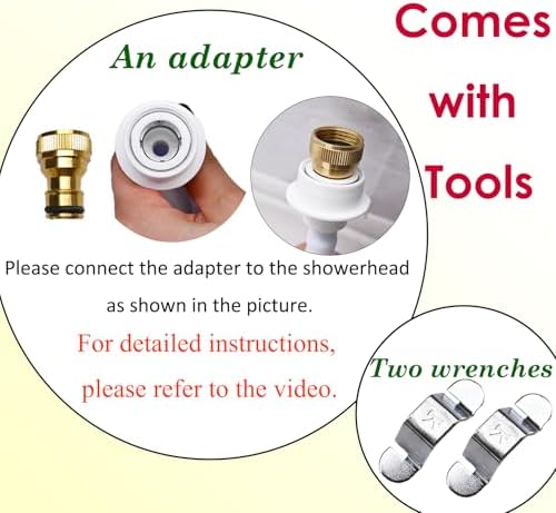 3M/9.84ft Sink Spray Hose, Portable Garden Tub Sprayer Handheld Hose Shower with Adapter and Wrench for Bathing Baby,Pets,Washing Hair,Rinsing Vegetables - Image 3