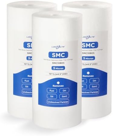 5 Micron Polypropylene Whole House Water Filter Cartridge 10" x 4.5" by Locofiltr