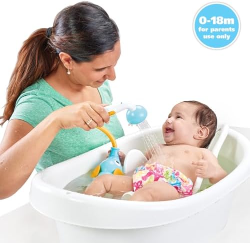 Yookidoo Baby Bath Shower Head - Elephant Water Pump and Trunk Spout Sprayer - One Handed Flow Control for Newborn Babies in Tub Or Sink (Blue&Orange) - Image 2