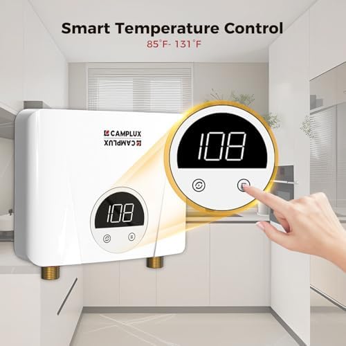 CAMPLUX Tankless Water Heater Electric 120V, 3500W Point of Use Instant Hot Water Heater, Save Space for Sink Wall Mounted LED Digital Display CSA Certified - Image 6