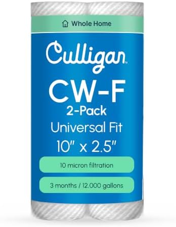 Culligan CW-F Sediment Replacement Cartridge Polypropylene Cord-Wound, 10 Micron, 12,000 Gallon Capacity, 2-Pack by CulliganWater