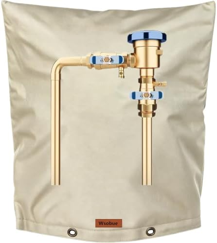 Backflow Preventer Cover Insulated Pouch,Outdoor Pipe Insulation Cover,Winter Freeze Protection Water Well Pump Covers Sprinkler Valve Cover Insulated (Kahki, 30''W x 30''H) by Wsobue