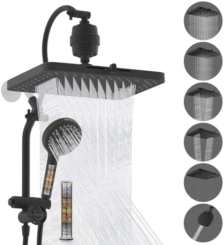 Hibbent 5-spray Dual Filtered Rainfall Shower Head with 10 Spray Handheld by Hibbent