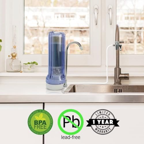 Oceanic Countertop Water Filter, Multi-Stage Mineral pH Alkaline Easy Install Faucet Water Filter - Reduces Heavy Metals, Bad Taste and Up to 99% of Chlorine - Clear - Image 4