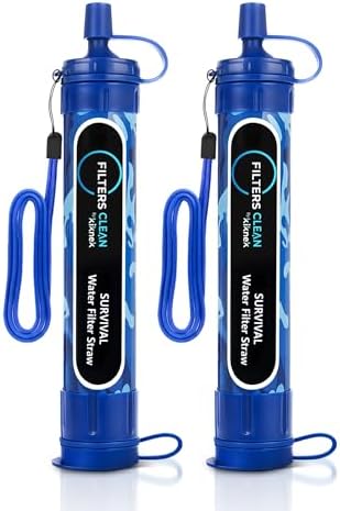 Filters-Clean Survival Water Filter Straw, 0.1 Micron Water Purifier 2 Pack by Kiknek