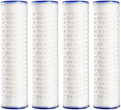 4-Pack 10 Inch X 2.5 Inch 0.1 Micron Pleated Filter Cartridge, High-Efficiency Fine Filtration For Whole House Water Systems, Commercial And Industrial Pre-Filtration by Unknown