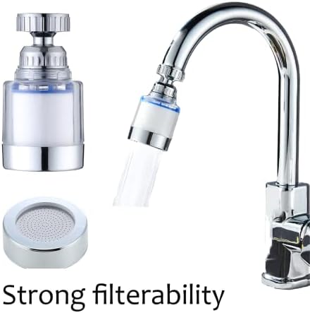360-Degree Rotating Faucet Filter - Sink Water Purifier for Kitchen and Bathroom, Removes Heavy Metals and Hard Water - Image 2
